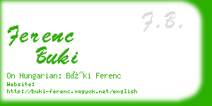 ferenc buki business card